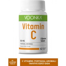 Voonka Vitamin C Portakal Aromalı Çiğneme Tableti 500 Mg 62 Tablet