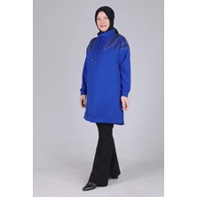 Ottoman Wear Büyük Beden Tunik Saks OTW20108