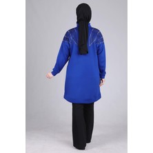 Ottoman Wear Büyük Beden Tunik Saks OTW20108