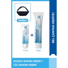 Bepanthol Derma Cilt Bakım Kremi 100 gr + Dudak Bakım Kremi 7.5 ml + Bel Çantası Hediye