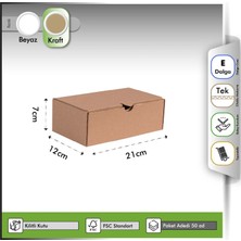 Oğuz Ambalaj E-Ticaret Kutusu Kraft 21X12X7 cm -50 Adet