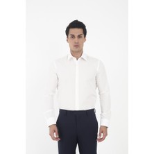 Brianze Krem Kravat Yaka Slim Fit Gömlek