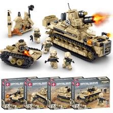 Sembo Block Survival Warfare Zırhlı Birlikler 4'ü 1 Arada 937 Parça Yapı Blokları LEGO ile Uyumlu (2912-2915)