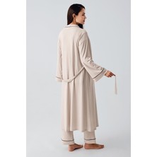 Artış Collection Bebe Yaka Düğmeli Uzun Kollu Hamile Sabahlık Pijama Takım