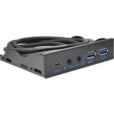 Aquagen Usb3.2 Gen2 2xusb A + 1xtype-C + Ses ve Mikrofon 3.5" Kasa Adaptörü