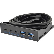 Aquagen Usb3.2 Gen2 2xusb A + 1xtype-C + Ses ve Mikrofon 3.5" Kasa Adaptörü