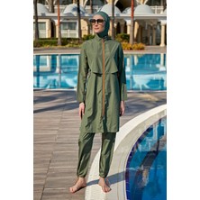 Remsa Mayo Remsa Önü Kapaklı Paraşüt Tam Kapalı Tesettür Mayo R030 Nuray Haki