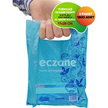Moypak Eczane Poşeti El Geçme Baskılı Turkuaz 17 x 25 cm Dayanıklı 2 Paket 1600 Adet