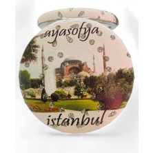 Galata Gift Cep Çanta Makyaj Aynası Istanbul Desenli/temalı Ayna Çift Taraflı Büyüteçli Yuvarlak 7 cm