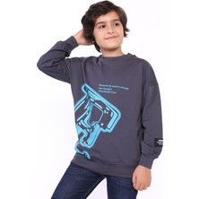 Toontoy Erkek Çocuk E Harf Baskılı Sweatshirt
