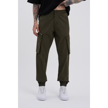 Erkek Kargo Cepli Jogger Koyu Haki Jean