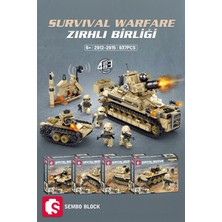 Sembo Block Survival Warfare Zırhlı Birlikler 4'ü 1 Arada 937 Parça Yapı Blokları LEGO ile Uyumlu (2912-2915)