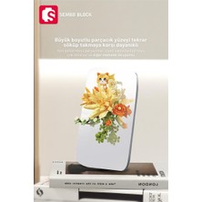 Sembo Block Orange Flower Stream Dekoratif Çiçekler 200 Parça Yapı Blokları LEGO ile Uyumlu (611086)