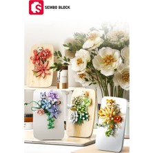 Sembo Block Orange Flower Stream Dekoratif Çiçekler 200 Parça Yapı Blokları LEGO ile Uyumlu (611086)