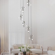 Apliqa Kayra Siyah 6'lı 24 Watt Modern Sarkıt Koridor, Salon Sarkıt LED Avize