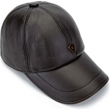 Tamer Tanca Erkek  Deri Kahverengi Şapka 524 Emr Beyzbol Sapka Kahve