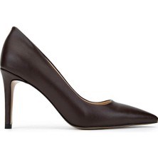 Tamer Tanca Kadın  Deri Kahverengi Topuklu Ayakkabı 1027 03 Bn Ayk SK24-25 S.kahve Dr