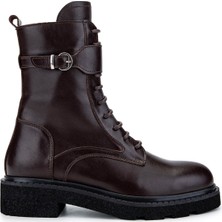 Tamer Tanca Kadın Hakiki Deri Kahverengi Casual Bot 33 85504 Bn Bot SK24-25 Kahve Dr