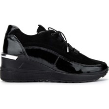 Tamer Tanca Kadın  Deri Siyah Casual Ayakkabı 599 0127-401 Bn Ayk SK24-25 Syh Rgn/syh Suet