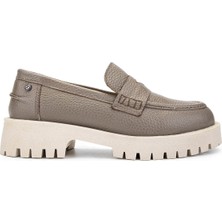 Tamer Tanca Kadın  Deri Vizon Floter Loafer Ayakkabı 1054 04 Bn Ayk SK24-25 Vızon Fltr