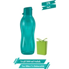 Tupperware Eco Yeşil 500 ml Suluk Matara & Tuzluk Karabiberlik 2'li Set