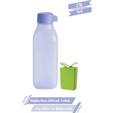 Tupperware Kare Böğürtlen 500 ml Suluk Matara & Tuzluk Karabiberlik 2'li Set