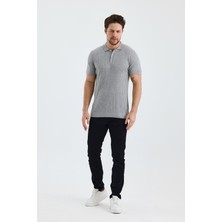 Alexander Gardi Dik Çizgili Polo Yaka Slim Fit Triko T-Shırt (E24-EZE-25)