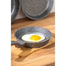 Oms 3737 Fry Pan Döküm Granit 3 Parça Tava Seti Siyah (20-24-28 Cm)