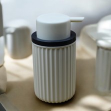Dore Voir 3 Parça Sert Plastik Banyo Seti / Sıvı Sabunluk Diş Fırçalık ve Katı Sabunluk
