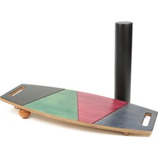 Wood Stone Art Denge Tahtası Balance Board Çift Fonksiyonlu Gym Board Rocket Board 73 x 31 cm Kahverengi