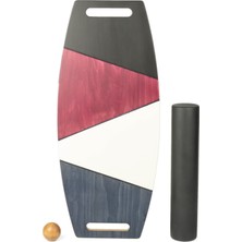 Wood Stone Art Denge Tahtası Balance Board Çift Fonksiyonlu Gym Board Rocket Board 73 x 31 cm