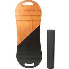 Denge Tahtası Balance Board Gym Board Rocket Board 73 x 31 cm Kahverengi