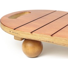 Wood Stone Art Denge Tahtası Balance Board Çift Fonksiyonlu Gym Board Rocket Board 73 x 28 cm Kahverengi