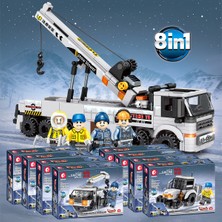 Sembo Block 8'i 1 Arada Kar Kurtarma Seti 730 Parça Yapı Blokları LEGO ile UYUMLU(2744-2751)