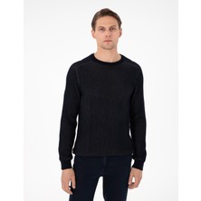 Pierre Cardin Erkek Lacivert Slim Fit Bisiklet Yaka Triko Kazak 50297117-VR033