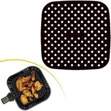  Buffer® Renkli Isıya Dayanıklı Yıkanılabilir Silikon Fırın ve Airfryer Kare Pişirme Matı 21,5 cm