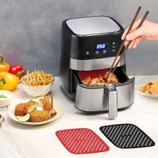  Buffer® Renkli Isıya Dayanıklı Yıkanılabilir Silikon Fırın ve Airfryer Kare Pişirme Matı 21,5 cm