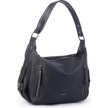 Nas Bag Çok Gözlü Kadın Omuz ve Çapraz Çanta (33X25 cm ) Siyah  Raven