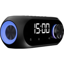 Asonic As-W6 1200MAH 5W Siyah Bluetooth-Aux-Derece-Usb Double Alarmlı Saat Speaker