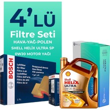 Bosch Ford Courier 1.0 Benzin Filtre Bakım Seti Shell Motor Yağlı (2018-2023) 4 Lü
