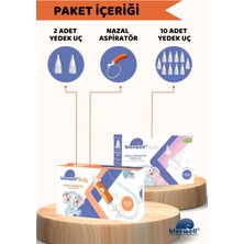 Bluewell Nazal Burun Aspiratörü Başlangıç Seti Bebek Burun Temizleyici Aspiratör + Uyumlu 10 Adet Yedek Uç