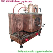 2 gözlü Bakır Çay Ocağı Bakır Çay Kazanı Elektrik + Doğalgazlı GAZ EMNİYET KİLİT SİSTEMLİ Ce Belgeli Gazmer Onaylı  Ventil Sistemli Termukulp Sistemli Bakır Çay Semaveri.