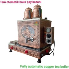 2 gözlü Bakır Çay Ocağı Bakır Çay Kazanı Elektrik + Doğalgazlı GAZ EMNİYET KİLİT SİSTEMLİ Ce Belgeli Gazmer Onaylı  Ventil Sistemli Termukulp Sistemli Bakır Çay Semaveri.