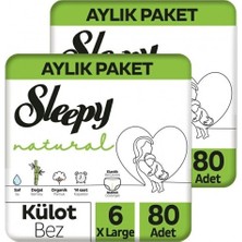 Sleepy Natural Külot Bez X-Large 6 No 80 Li x 2 Adet