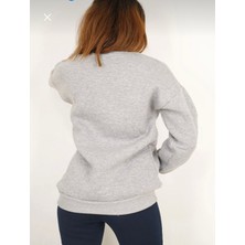 Bisiklet Yaka Gri Üç Iplik Şardonlu Sweatshirt