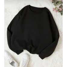 Bisiklet Yaka Gri Üç Iplik Şardonlu Sweatshirt