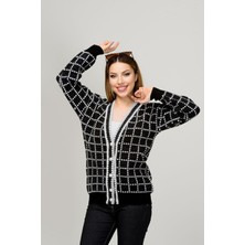 Spor Peluş  Düğmeli  Triko Ceket