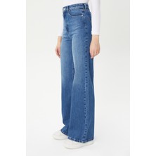 Twister Jeans Asia 9383-25 Light Blue Bol Kesim Bol Paça Kadın Jean Kot Pantolon Mavi
