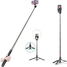 Hobimtek Q6 Hp-t08 Katlanabilir Çok Fonksiyonlu Selfie Tripod Vlog Uzaktan Kumandalı 4 In 1 Android Ios