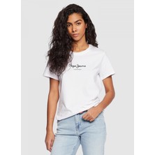 Pepe Jeans Bisiklet Yaka Düz Beyaz Kadın T-Shirt PL505480